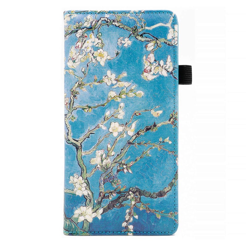 menesia Checkbook Cover for Men & Women RFID Leather Check Book Holder Wallet(Green Flower) - Image 1